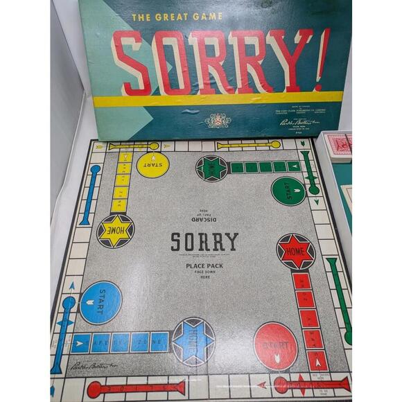 Vintage Sorry Board Game Parker Brothers 1950’s - Rare Canadian Version-Complete - Picture 7 of 9